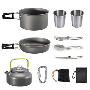 <span class=keywords><strong>Set</strong></span> teiera da campeggio all'aperto <span class=keywords><strong>set</strong></span> di pentole da cucina in alluminio <span class=keywords><strong>set</strong></span> di pentole antiaderenti - Product Image 4