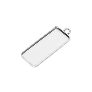 Base de pendentif rectangulaire en acier inoxydable pour la fabrication de colliers, accessoire de bijouterie DIY - Product Image 1