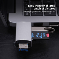 Lector de Tarjetas USB Multifunción 6 en 1, Unidad USB Tipo C/Micro USB/TF/SD, Adaptador de Lectura de Tarjetas de Memoria Flash, Accesorios para Teléfono