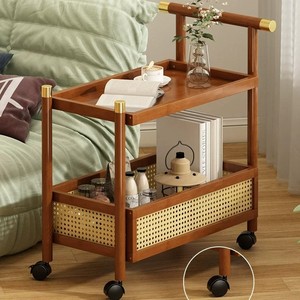 Coffee shop, bookstore, mobile retro trolley, simple <b>sofa</b>, side table, vintage multi-tiered food cart, snack storage rack - Product Image 2