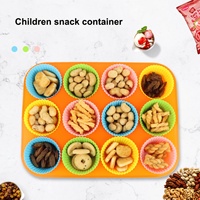 Moules à muffins/cupcakes jetables en silicone de qualité alimentaire, antiadhésifs, écologiques, résistants au four, 7*3.2cm, pour fêtes, 24 pièces/12 pièces