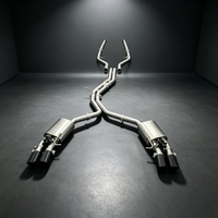 Échappement électronique professionnel en acier inoxydable pour Audi S5 3.0T B8/B9, 1,5 mm d'épaisseur, quatre embouts en fibre de carbone, pour modification automobile