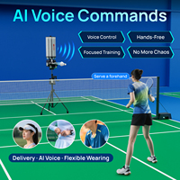 Máquina Lanzapelotas de Bádminton SIBOASI B5 para Entrenamiento en Línea, Control por Aplicación/Control Remoto, Batería de Litio, Frecuencia de Servicio de 0.75~7 Segundos, 21 Puntos
