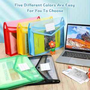 Pochette accordéon imperméable à fermeture par bouton-pression, enveloppe en polyéthylène, classeur extensible en plastique, porte-documents - Product Image 4