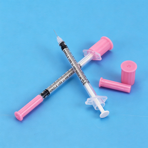 Jeringa Desechable Rosa, Morada, Verde Azulado y Azul de 0.5ml y 1ml U-100 U-40 para Uso Médico Humano y Veterinario con <span class=keywords><strong>Aguja</strong></span> 29G 30G 31G - Product Image 3