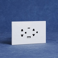 Enchufe de Pared Estándar Estadounidense Tipo 118, Ultra Delgado, Panel Grande para PC, Doble de 3 Polos, Estándar Tailandés, con Puertos USB Tipo A y Tipo C