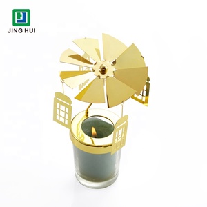 Chandelier rotatif en métal Carrousel de Noël <span class=keywords><strong>Bougeoir</strong></span> en or avec <span class=keywords><strong>plusieurs</strong></span> motifs pour l'option - Product Image 5