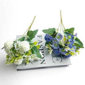 Bouquet de chrysanthèmes artificiels 32 cm, fleurs en soie, décoration de mariage, décoration de la maison, accessoires de photographie en extérieur, matériaux de bricolage - Product Image 3