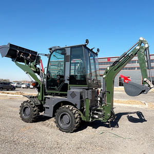 Goedkoopste grondverzetmachines minitractor aanhangwagen 4x4 landbouwtractor met graafmachine te koop - Product Image 1