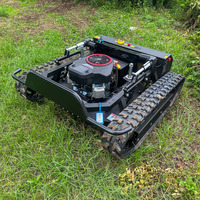 Tondeuse à gazon robotisée à chenilles en caoutchouc, télécommandée, moteur quatre temps haute puissance, sans crainte de glisser sur les pentes