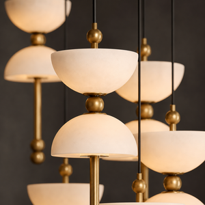 Lustre suspendu élégant en métal et céramique sur mesure pour hall d'hôtel, villa, escalier - Prix usine de gros - Product Image 4
