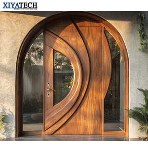 XIYATECH تصميم فلل على الطراز الفاخر باب علوي مقوس خشبي داخلي مع أحدث باب خشبي رائج البيع - Product Image 3
