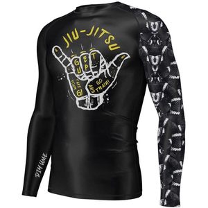 Diyume เสื้อเจอร์ซีย์เข้ารูปสำหรับผู้ชาย, เสื้อเจอร์ซีย์แขนยาวป้องกันผดผื่นสำหรับมวยปล้ำ BJJ - Product Image 4