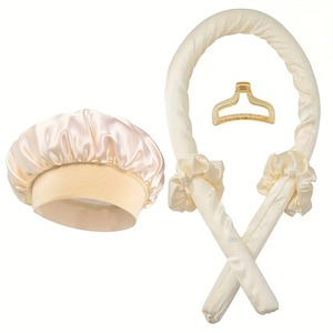 Bán Buôn Tùy Chỉnh Heatless Curling Rod Headband Satin Tóc Curler Đặt Qua Đêm Mềm Lụa Tóc Con Lăn Với Ngủ Cap - Product Image 5