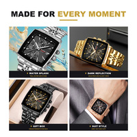 Montres pour hommes Skmei 2434, marque haut de gamme, cadran carré en acier inoxydable, calendrier, étanches, mode business et loisirs, quartz.