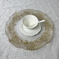 Assiette de Présentation Décorative en Plastique Écologique Effet Miroir Argenté pour Hôtels, Banquets et Mariages – Or