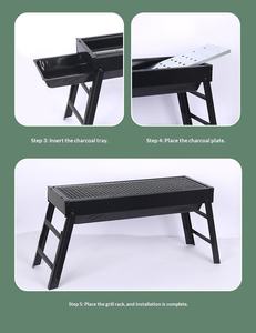 Barbecue portable pour usage domestique, gril à <span class=keywords><strong>charbon</strong></span> avec pieds pliables, facile à transporter - Product Image 6