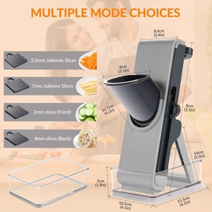 Cortador de patatas y cebolla vegetal Vertical 4 en 1, cortador de mandolina para cocina con cuchillas ajustables - Product Image 3