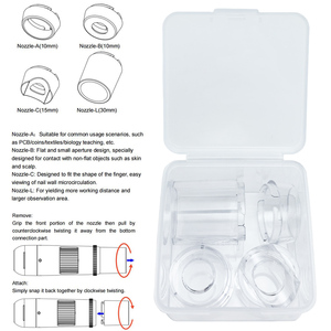 Dermatoscópio Polarizador Tricoscópio com Bicos Substituíveis para Analisador de Pele iPhone iPad Android - Product Image 3