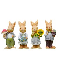 Décor de jardin extérieur pour maison modèle Peter, lapin de dessin animé en résine et fibre de verre, ornements de paysage à thème animal en relief 3D