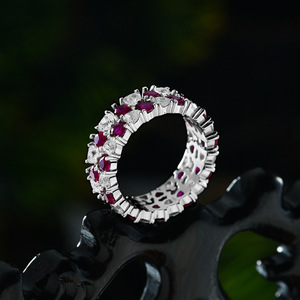 Venta al por mayor de joyería S925 plata completa Venta caliente anillo de diamante de circón anillo cerrado - Product Image 3