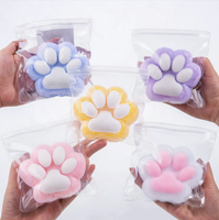 Jouet sensoriel anti-stress en forme de patte de chat géante et moelleuse en caoutchouc souple pour enfants