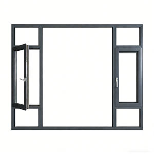 Ventana Abatible Moderna de Aluminio con Doble Aislamiento Térmico, Insonorizada, con Doble Vidrio Templado |   Casa Prefabricada Serie 55 - Product Image 3