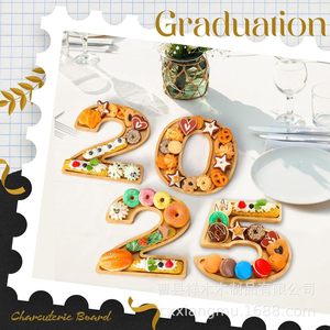 Wooden 2025 Digital <b>Tray</b> For Party <b>Snacks</b> Desserts Catering Decorations - Product Image 2