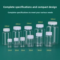 Botol Penyimpanan Plastik PET Transparan Persegi Besar dengan Tutup Sekrup untuk Cairan, Bubuk Padat, dan Obat-obatan Kecil 30ml Grosir