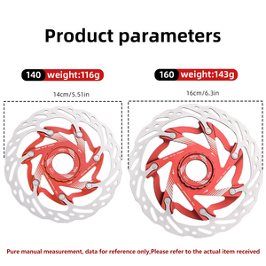Hafif merkezi kilit disk Rotor 140mm 160mm yüksek karbon çelik kilit fren balatası bisiklet MTB yol bisikleti için disk fren rotoru - Product Image 3