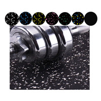 Schwarz mit Farbe Epdm Flecks Gym Gummi boden Roll Mat