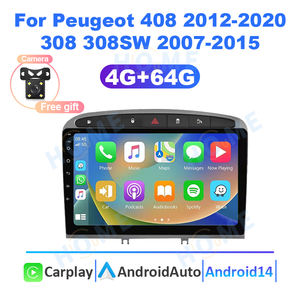 Autoradio Multimédia Filaire Carplay Android Auto pour Peugeot 408 2012-2020 <span class=keywords><strong>308</strong></span> 308SW 2007-2015 Android 14 <span class=keywords><strong>GPS</strong></span> WIFI BT <span class=keywords><strong>Ecran</strong></span> - Product Image 3