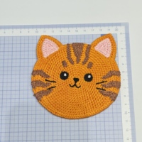 Patch brodé motif chat musical, design adorable de chat à coudre. Convient pour la décoration de table, de sacs et de vêtements.