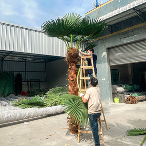 Arbres Artificiels Naturels pour l'Extérieur Anti-UV Protéger les Palmiers Grand Faux <span class=keywords><strong>Palmier</strong></span> avec des Feuilles Artificielles <span class=keywords><strong>en</strong></span> <span class=keywords><strong>Forme</strong></span> <span class=keywords><strong>d</strong></span>'<span class=keywords><strong>Éventail</strong></span> - Product Image 4