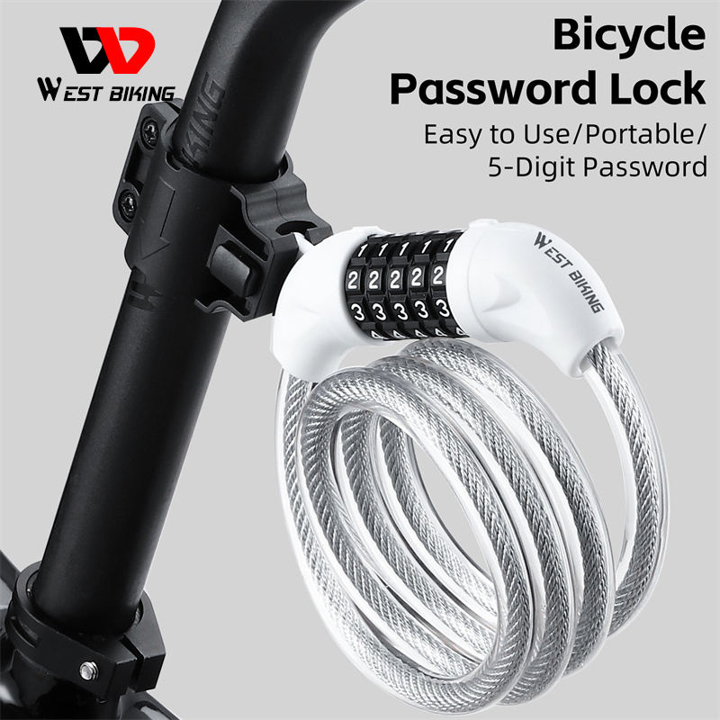 WEST Digit Code Combination Anti-Theft Bicycle Lock Thickened