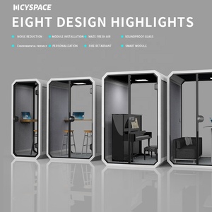 Cabines de téléphone en aluminium acoustiques modernes personnalisables pour hôtels villas cabines de réunion parlantes mobiles intimité vente pour le public - Product Image 6
