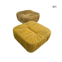 Pouf rond en velours froissé de luxe moderne pour salon, tabouret ottoman pour chambre à coucher, banc long pour magasin de vêtements, repose-pieds à vendre