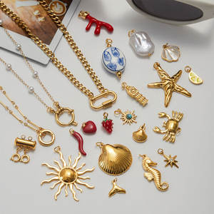 Bracelet et Collier Personnalisables en Acier Inoxydable 316L Plaqué Or PVD 14k 18k avec Breloque Mousqueton pour Bijoux DIY - Product Image 1