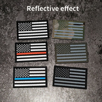 Patchs tactiques réfléchissants en nylon avec boucle auto-agrippante, drapeau américain inversé, infrarouge US Multicam 3D, pour vêtements