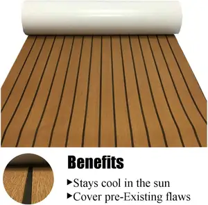 Ocean Sport 3M Adhesive Anti Slip Eva Foam Faux Teak Sheet Marine Flooring Boat Yacht Decking Mat Carpet Floor Boat Flooring