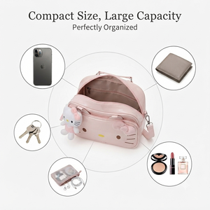 กระเป๋าสะพายข้างขนาดมินิสำหรับตุ๊กตา พร้อมหน้าต่าง PVC ใส สำหรับใส่ฟิกเกอร์อนิเมะขนาดเล็กและพวงกุญแจ เพื่อทำเป็นกระเป๋า Ita น่ารัก - Product Image 5