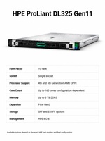 Servidor HPE ProLiant DL325 Gen11 1U de un solo socket con AMD EPYC 9475F y almacenamiento escalable