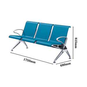 Sillas de espera Bao Xian de aleación de aluminio y PU, fila de sillas con reposabrazos para hospitales, aeropuertos, estaciones de tren y bancos. - Product Image 3
