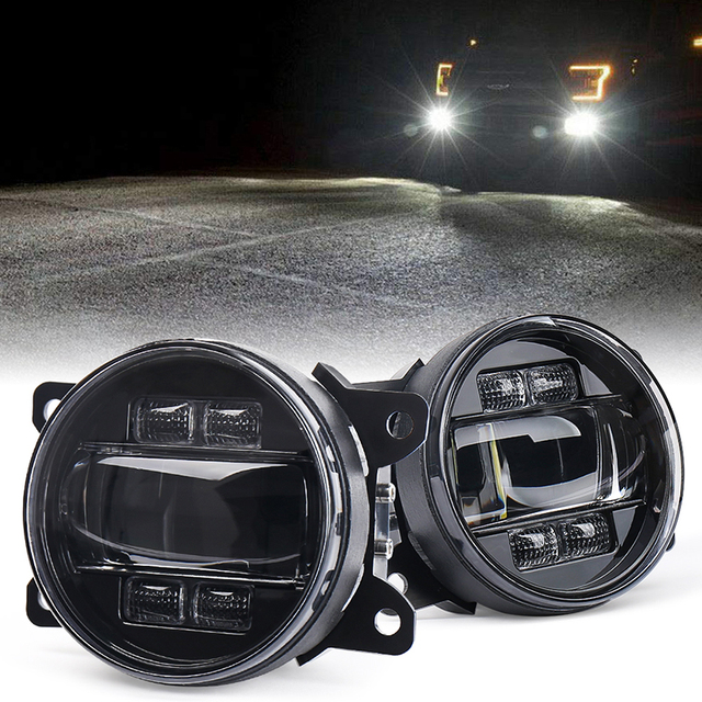 OVOVS 3.5 Inch Led Fog Lights 12v 24v Universal Auto Car Fog Lights with DRL Turn Signal Fog Lamp