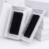 Extensions de cils coréennes PBT de haute qualité, volume complet, 0.03 0.05 0.07, courbures C CC D DD, noir intense, plateaux de cils en vrac, sans cruauté animale