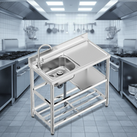 Évier de cuisine moderne multifonctionnel en acier inoxydable à cuve unique, station de travail intérieure/extérieure, vente chaude
