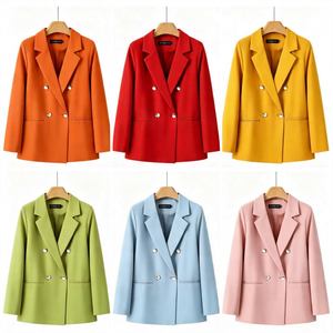 2026 Einfarbiger Damen-Strickblazer - Langarm Slim Fit Einreihiger Knopfverschluss Übergröße Bürodame - Product Image 1