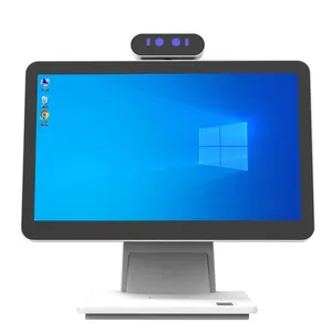 15.6 inç çift ekran dokunmatik ekran Pos sistemi monitör hepsi bir dizüstü bilgisayar yazarkasa kamera ile