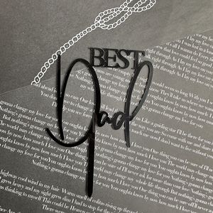 Nuovo stile in acrilico cake topper decorazione della torta del giorno del papà acrilico miglior papà - Product Image 6