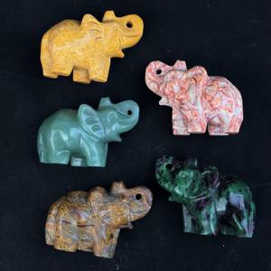 Vente en gros directe usine de sculptures en cristal : Éléphant sculpté en jade <span class=keywords><strong>jaune</strong></span> naturel, pierre précieuse pour la décoration intérieure - Product Image 3